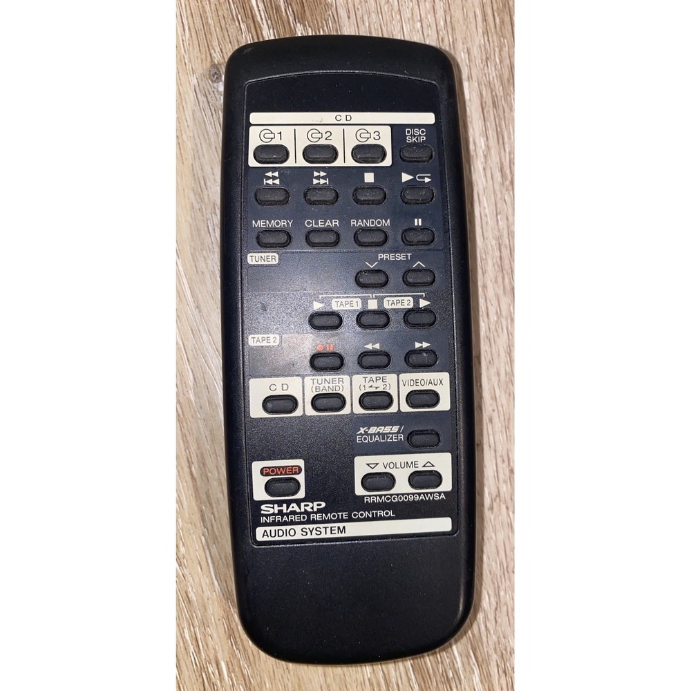 Sharp Remote RRMCG0099AWSA CD-C420 CD-C420C CD-C422‎ CD-C422C